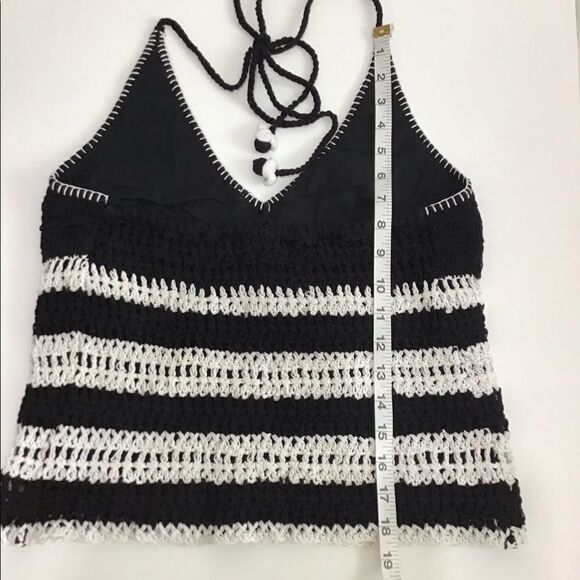 Boston Proper Crochet Stripe Halter Tie Top Sz XXS - Picture 5 of 8